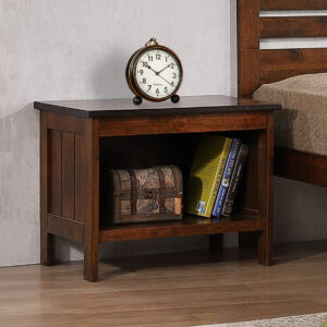 Astley Double Bed Solid Hardwood Antique Oak, grey with bedside