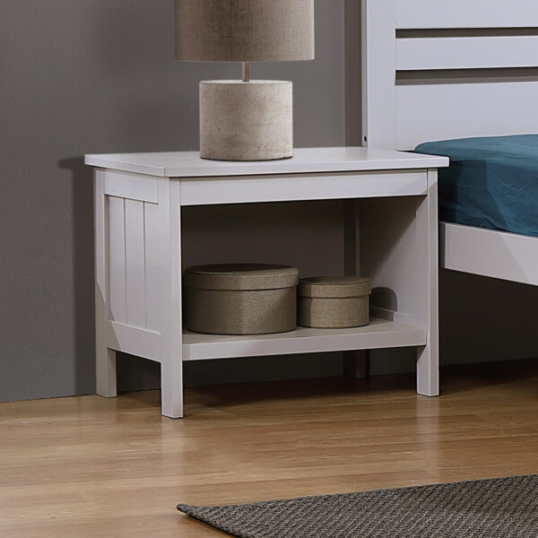 Astley Double Bed Solid Hardwood Antique Oak, grey with bedside